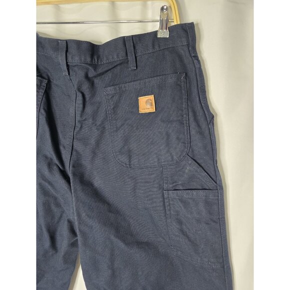 Carhartt Loose Original Fit Washed Duck Work Dungaree Pants Men’s 38X32 Blue - Picture 3 of 16
